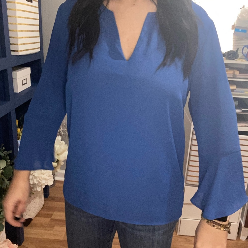 Cobalt Blue v-neck blouse